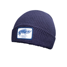 Load image into Gallery viewer, Waffle Knit Beanie with Cutthroat Patch in Birch or Navy
