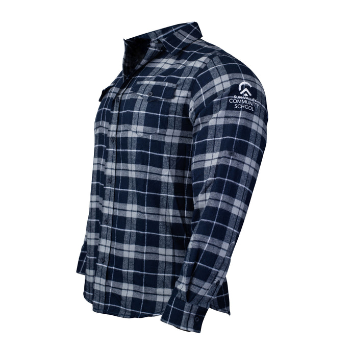 Burnside Mens Flannel Shirt with Embroidered SVCS Logo